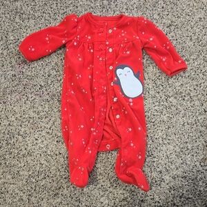 Red Penguin Baby One Piece